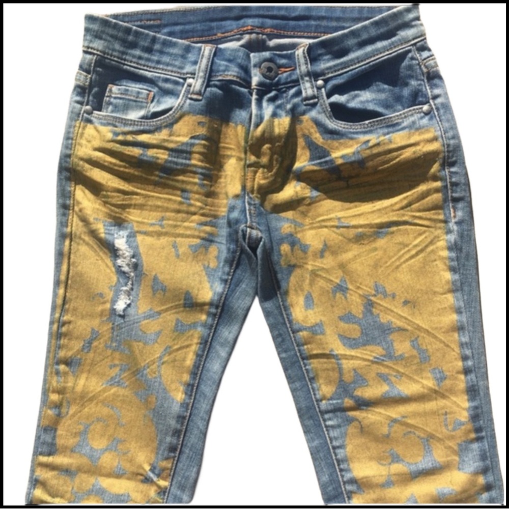 NWOT BLANK NYC GOLD METALLIC SKINNY JEANS 25 - Picture 5 of 9